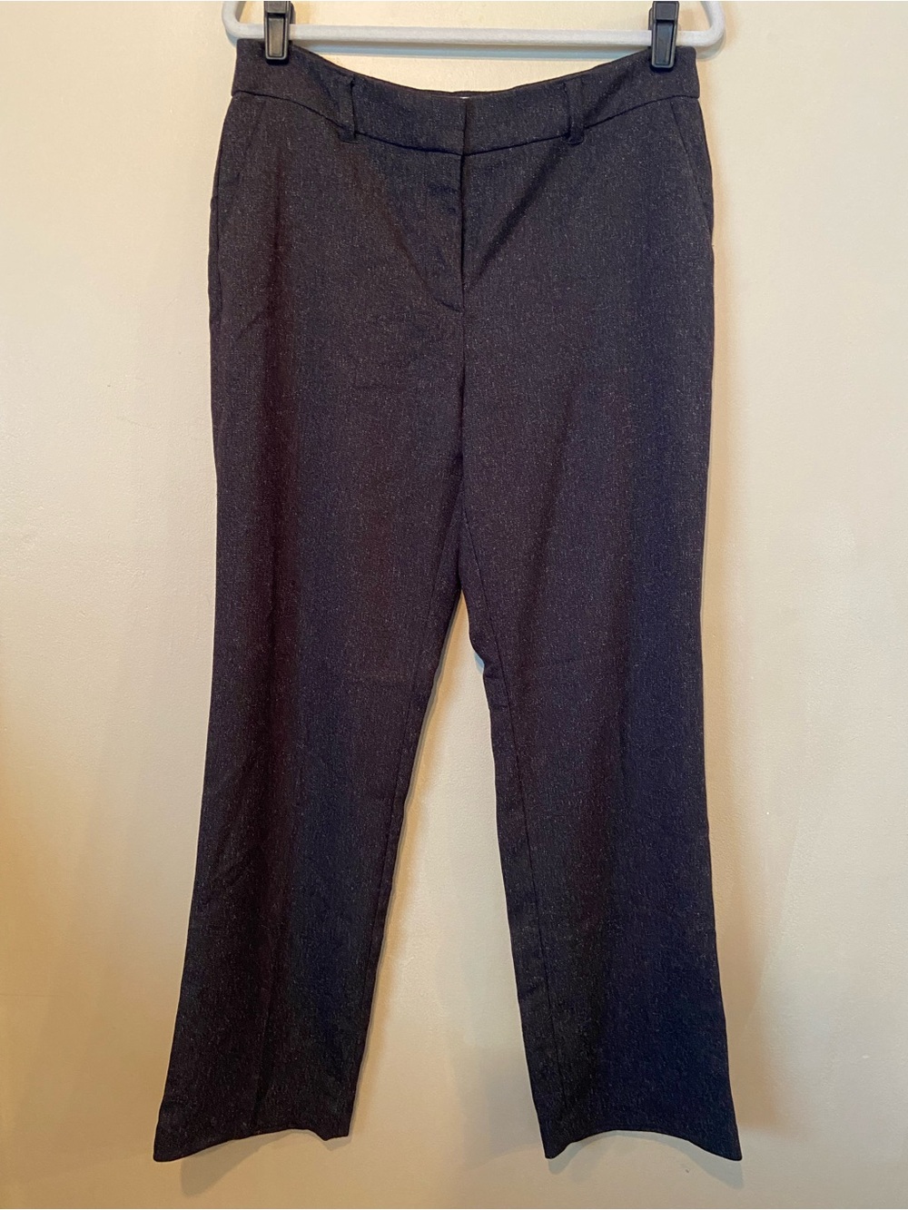 Charter Club Pant Shop Classic Fit Heather Dark Grey Straight Leg Dress Pants